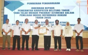 Penilaian Indeks Reformasi Hukum 2025, Beltim Raih Predikat Istimewa