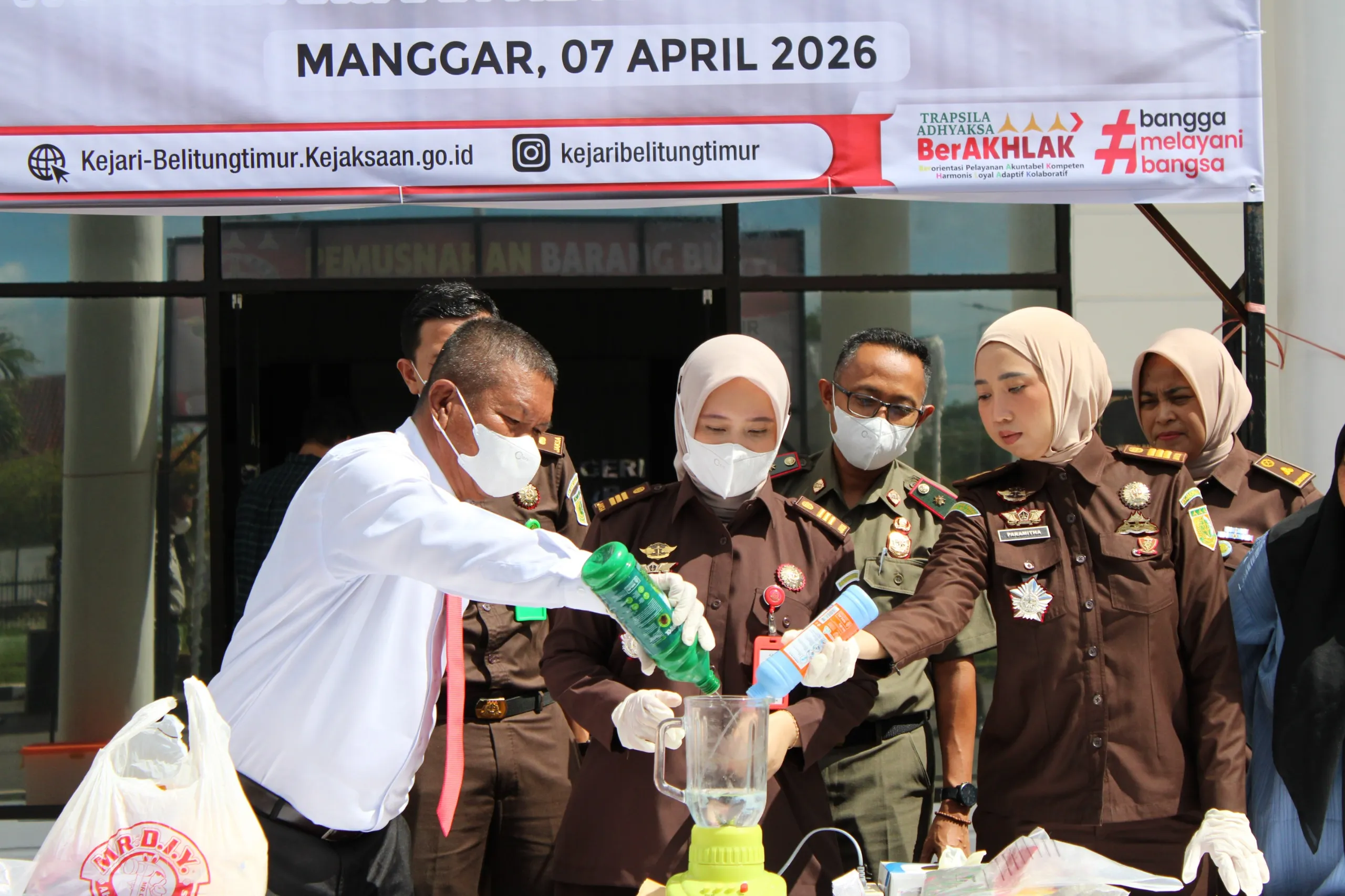 Kejari Beltim Musnahkan Sabu 0,24 Gram dan Banyak BB Tindak Pidana Umum Lainnya